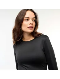 Crinkle-effect cropped T-shirt BLACK - 5