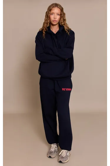 Dark Navy PLT Studio Print Cuffed Joggers