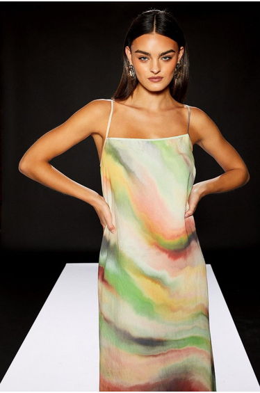 Runway 1.8.1.8 Printed Tie Back Maxi Dress
