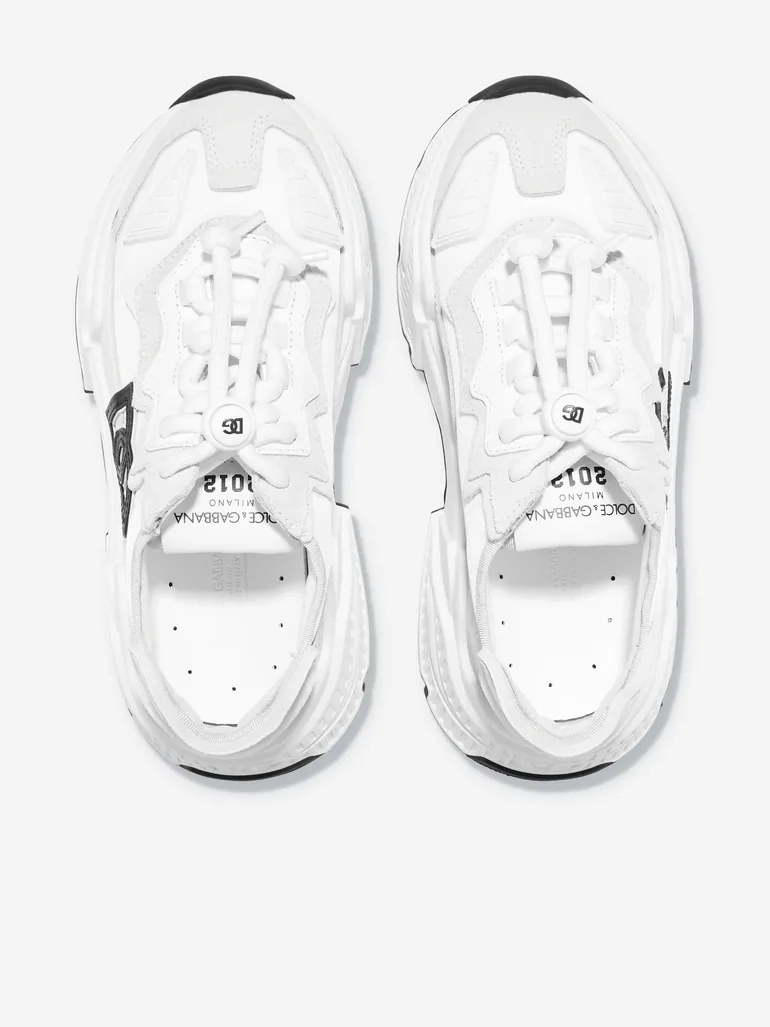 Kids Logo Lace Up Trainers in White - 3