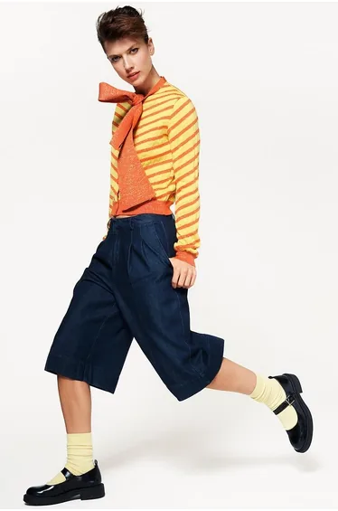 Merino Wool/Metallic Fibre Pussy-Bow Cardigan