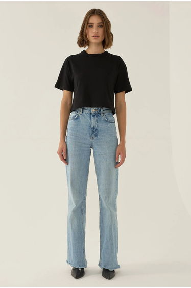 Basic Crew Neck Crop T-Shirt