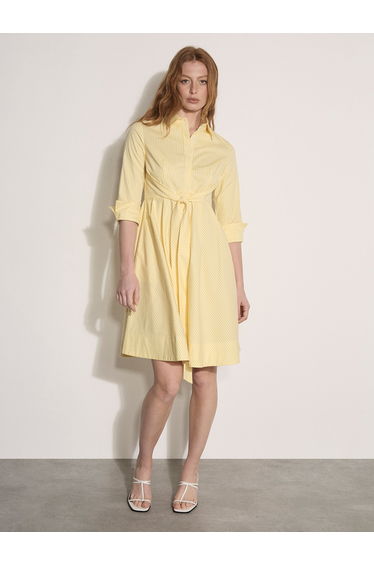 Cotton Stripe Shirt Mini Dress