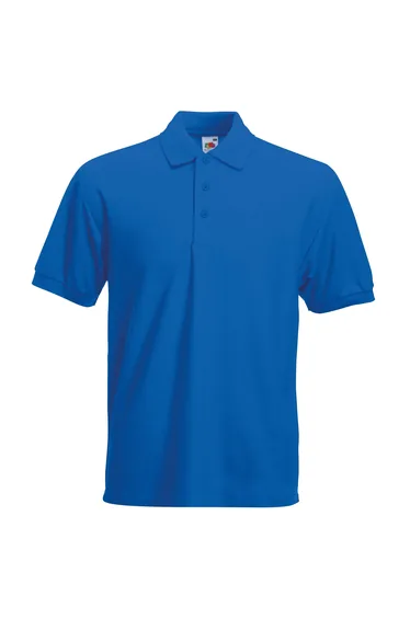 Fruit Of The Loom Mens 65/35 Heavyweight Pique Short Sleeve Polo Shirt - Royal
