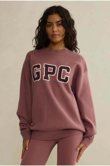 Oversized Knit Crew Jumper Earth Brown