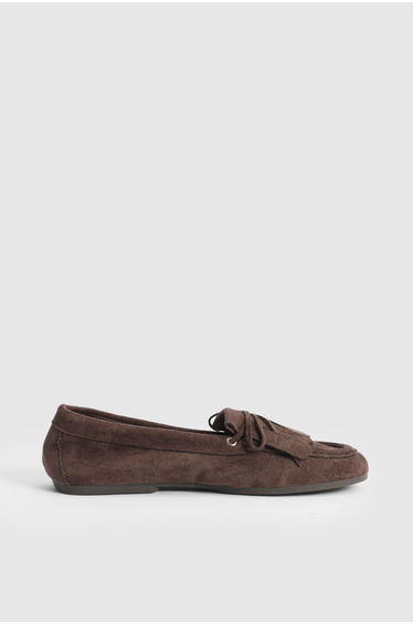 Laura Faux Suede Tassel Detail Boat Shoes