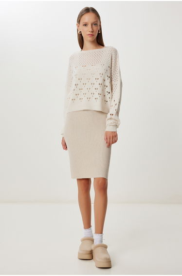 Women's Stone Knitwear Sweater Dress Set