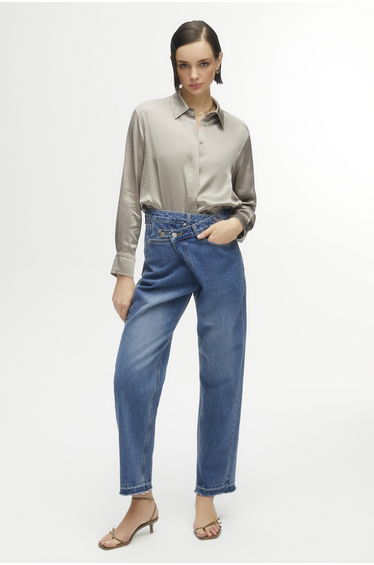 Asymmetrical Jean Trousers