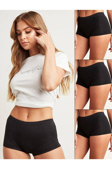 Pack Of 3 - Cotton Solid Shorts