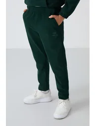 Thick Soft Texture Standard Fit Embroidered Polar Fleece Boy's Tracksuit Bottom - 1