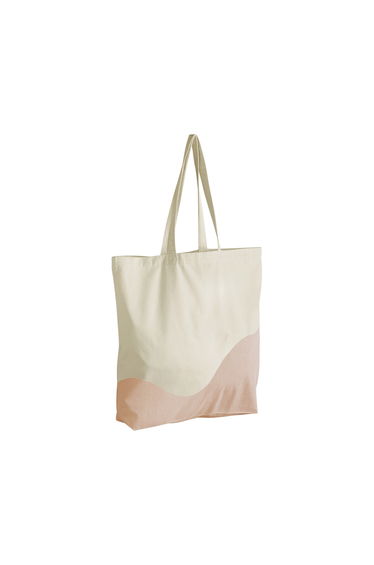 Westford Mill Wave Pattern Maxi Tote Bag - Natural/Peach