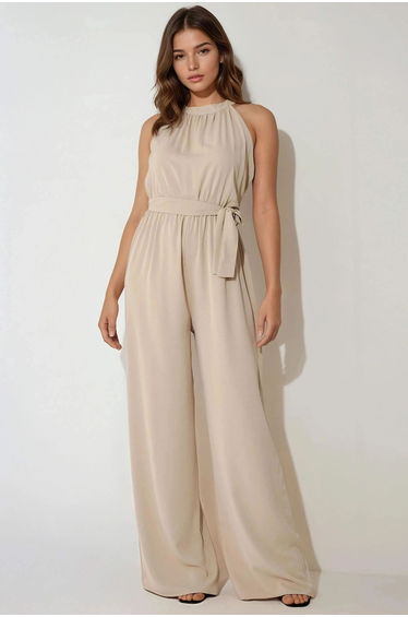 Wide Leg Halter Neck Jumpsuit