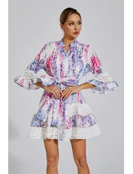 Kimora Floral Belted Mini Dress - 6