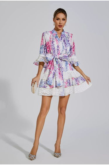 Kimora Floral Belted Mini Dress