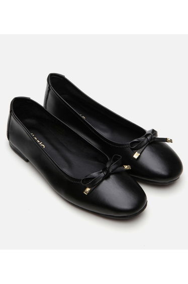 Women's Leather Black Ballerinas