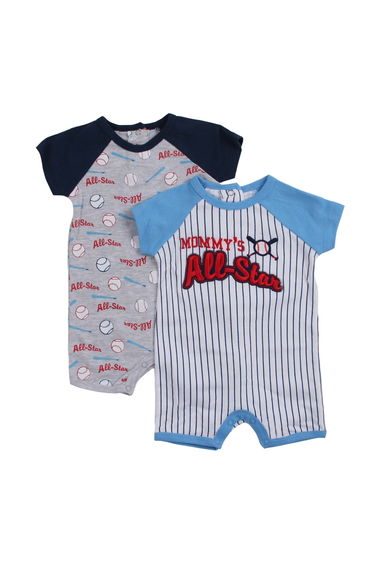 Pack of 2 - Stripe Ball Print Baby Short Romper