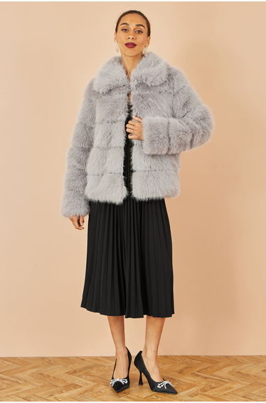 Yumi Grey Luxe Faur Fur Coat