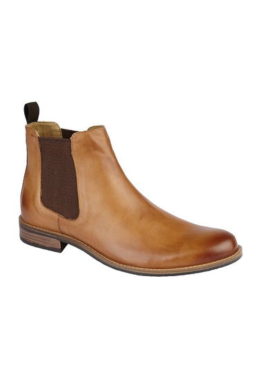 Roamers Mens Leather Gusset Boots - Tan