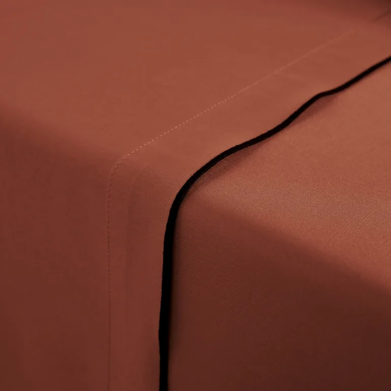 Victor Plain 100% Washed Cotton Satin 300 Thread Count Flat Sheet - 2