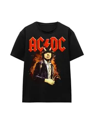 AC/DC Unisex Adult Fire And Horns T-Shirt - Black - 1