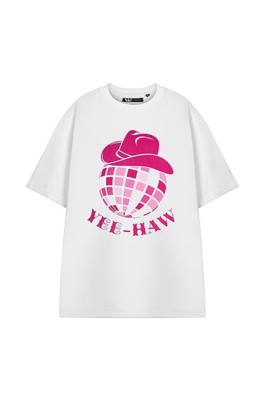Show Me The Merch Womens/Ladies Yee-Haw Short-Sleeved T-Shirt - White