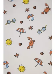 Orange-Ecru 4-Piece Boys' Printed Pajama Set - 2