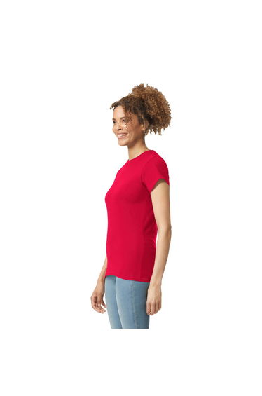 Gildan Womens/Ladies Softstyle Plain Ringspun Cotton Fitted T-Shirt - Red