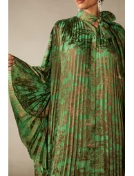 Leona Pleated Bodice Cape Sleeve Maxi Dress - 7