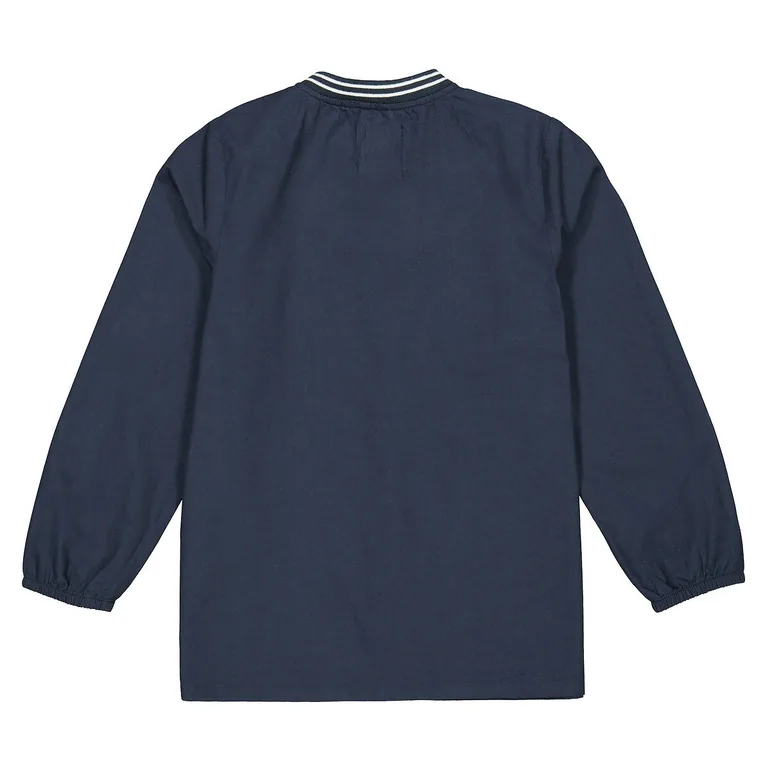 Cotton Baseball Collar Smock with Press-Stud Fastening - 3