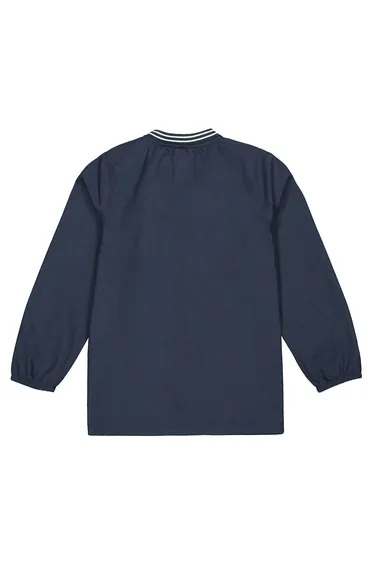 Cotton Baseball Collar Smock with Press-Stud Fastening