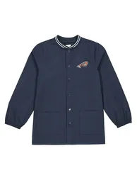 Cotton Baseball Collar Smock with Press-Stud Fastening - 2