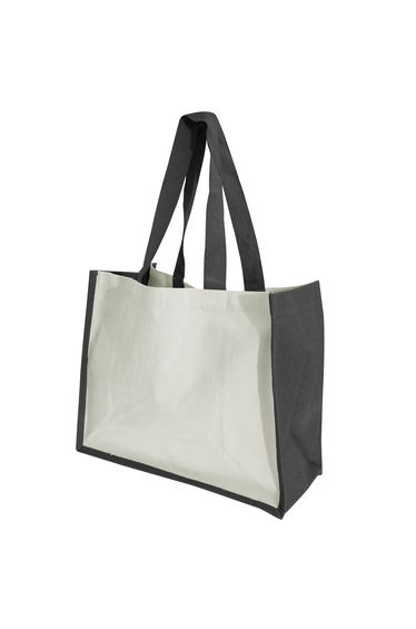 Westford Mill Printers Jute Cot Shopper Bag (21 Litres) - Black