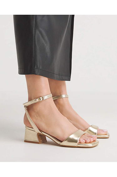 Barely There Low Block Heel Wide