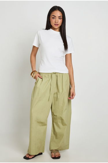 Cinched Waist Boxy T-Shirt - white