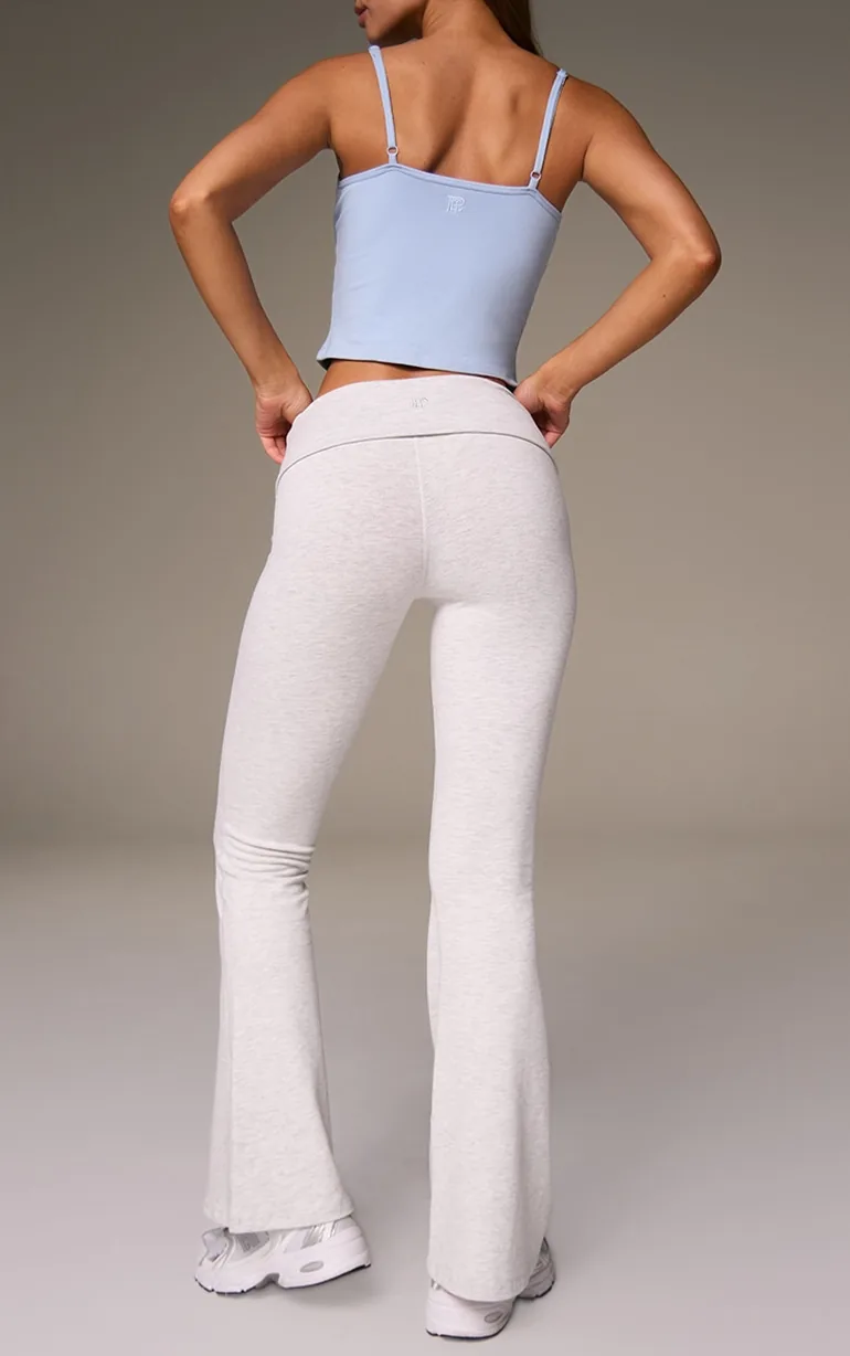 Grey Melange Soft Cotton Yoga Pant - 2