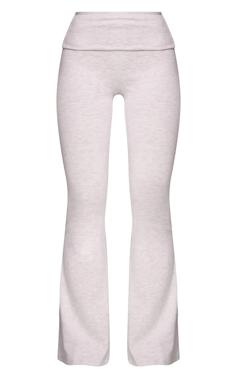 Grey Melange Soft Cotton Yoga Pant - 4