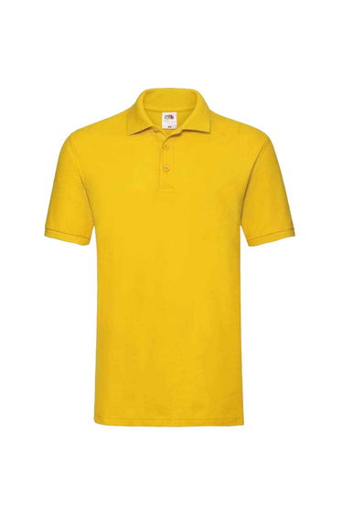 Fruit of the Loom Mens Premium Cotton Pique Polo Shirt - Sunflower
