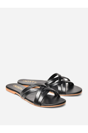 Cross Strap Open Toe Flat Sandals