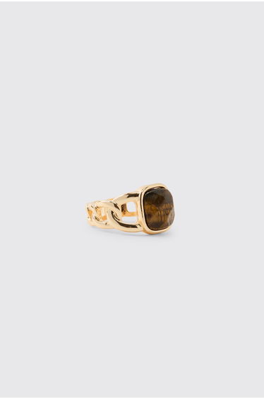 Gem Pendant Ring - gold