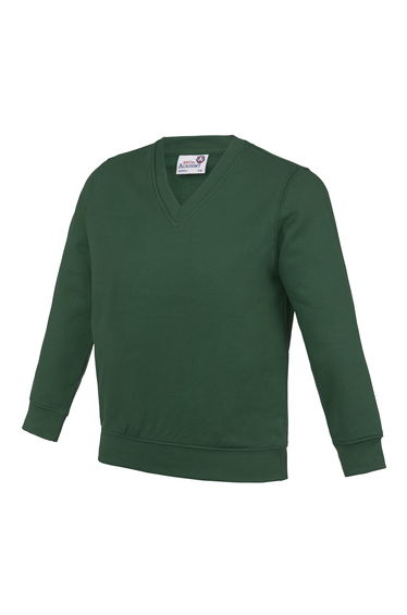 AWDis Academy Childrens/Kids Junior V Neck School Jumper/Sweatshirt (Pack of 2) - Green