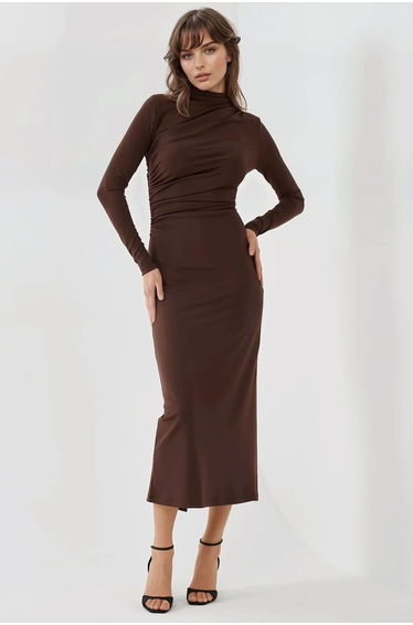 Bodycon Drapped Midi Dress