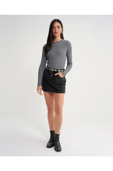 Mixray Soft Textured Ribbed Fitted Top