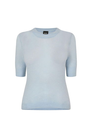 Boss Womens/Ladies Mohair Slim Short-Sleeved T-Shirt - Pastel Blue