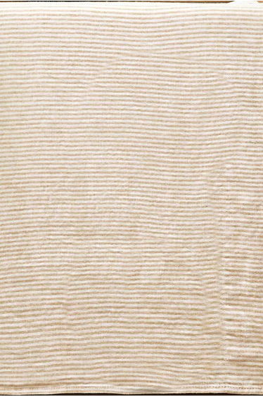 Limona Khaki Striped 100% Washed Linen Flat Sheet