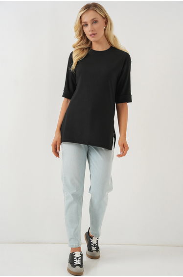 BDART Textured Long Sleeve Crew Neck T-Shirt