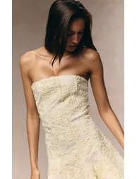 Lemon Floral Jacquard Boucle Skater Dress - 3