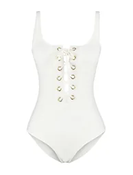 Ecru Eyelet Regular Swimsuit - 5