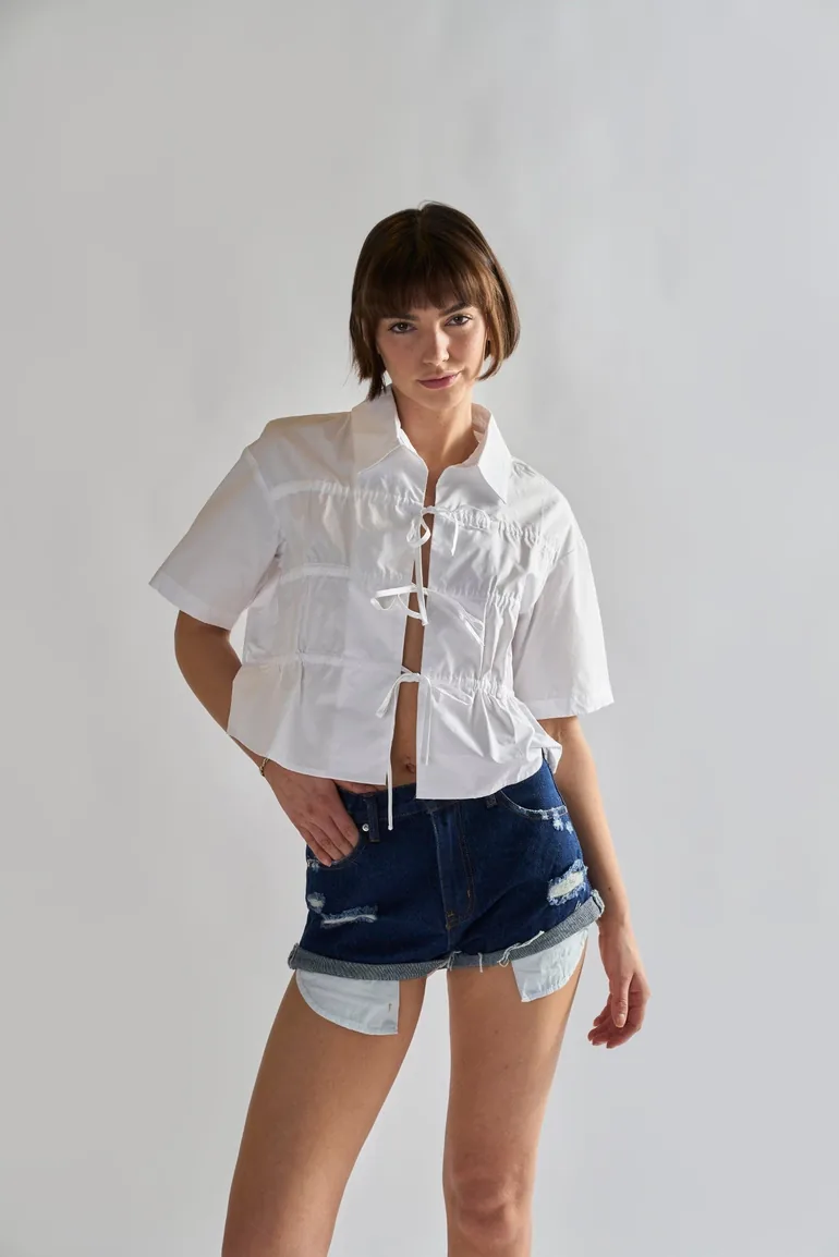 Glamorous Dark Blue Denim Distressed Shorts - 2