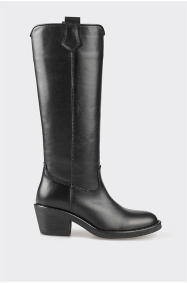 Black Leather Women's Boots