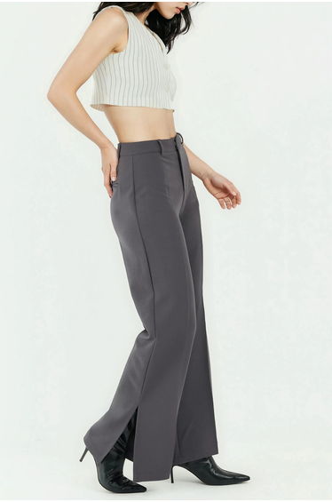 High Waist Slit Detailed Flare Pants